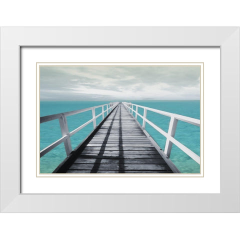 Dock out White Modern Wood Framed Art Print with Double Matting by Villa, Mlli