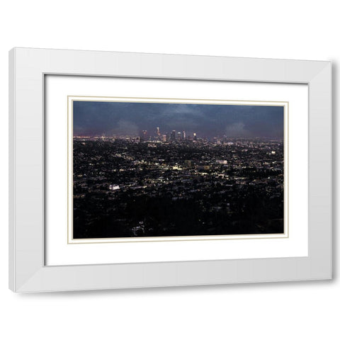 LA Nightlife Color White Modern Wood Framed Art Print with Double Matting by Villa, Mlli