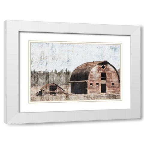 Broken Down Barn White Modern Wood Framed Art Print with Double Matting by Villa, Mlli