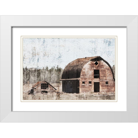 Broken Down Barn White Modern Wood Framed Art Print with Double Matting by Villa, Mlli