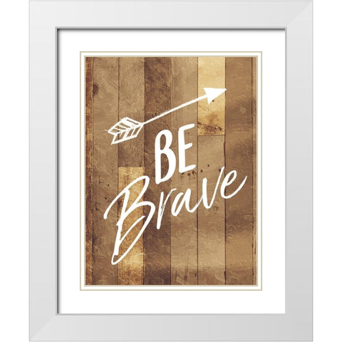 Be Brave Arrow White Modern Wood Framed Art Print with Double Matting by Villa, Mlli