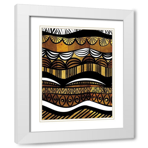 Wood Flow White Modern Wood Framed Art Print with Double Matting by Villa, Mlli