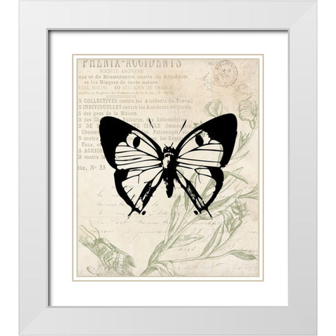 Vintage Insects Two White Modern Wood Framed Art Print with Double Matting by Villa, Mlli