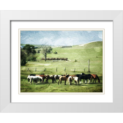 Round Them Up Again White Modern Wood Framed Art Print with Double Matting by Villa, Mlli