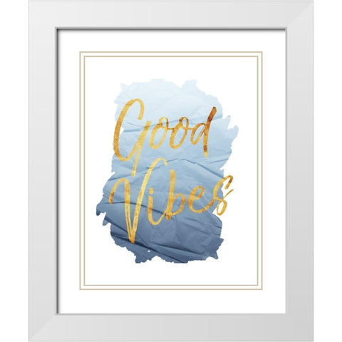 Vibes White Modern Wood Framed Art Print with Double Matting by Villa, Mlli