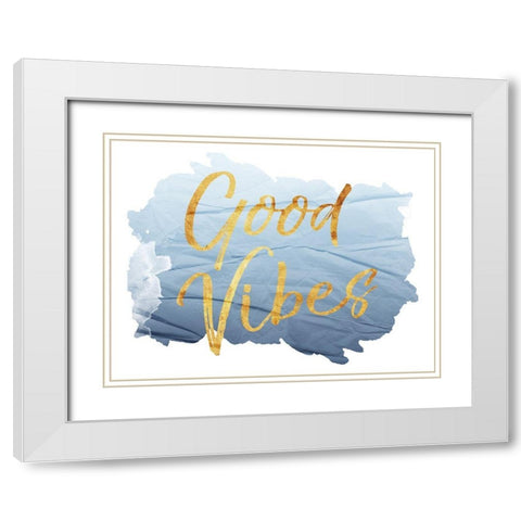 Vibes Horizontal White Modern Wood Framed Art Print with Double Matting by Villa, Mlli