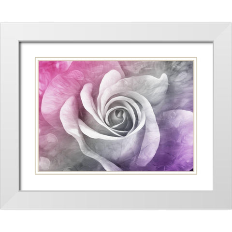 Look At That Rose White Modern Wood Framed Art Print with Double Matting by Villa, Mlli