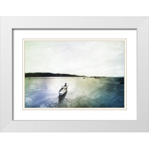 Fell Out To Sea White Modern Wood Framed Art Print with Double Matting by Villa, Mlli