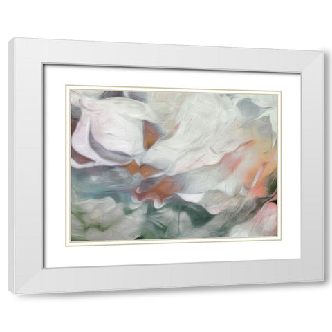 Calm Floral Abstract Mate White Modern Wood Framed Art Print with Double Matting by Villa, Mlli