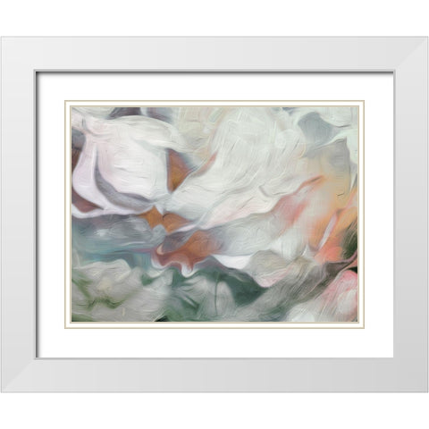 Calm Floral Abstract Mate White Modern Wood Framed Art Print with Double Matting by Villa, Mlli