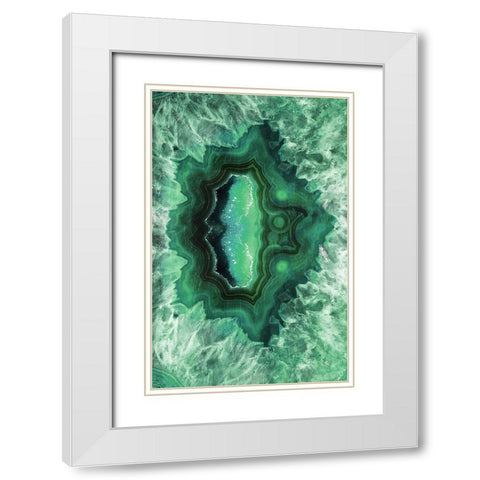 Emerald Look White Modern Wood Framed Art Print with Double Matting by Villa, Mlli