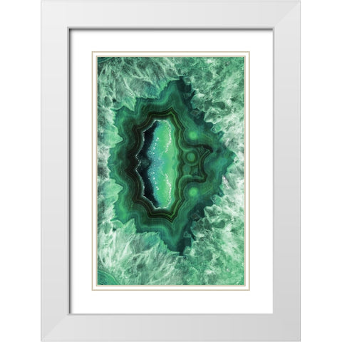 Emerald Look White Modern Wood Framed Art Print with Double Matting by Villa, Mlli