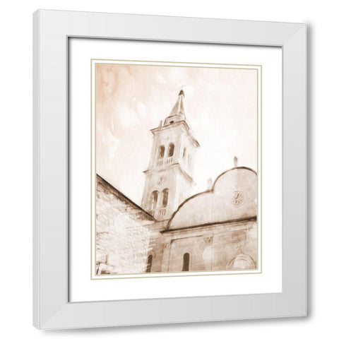 Look At The Church Sepia White Modern Wood Framed Art Print with Double Matting by Villa, Mlli