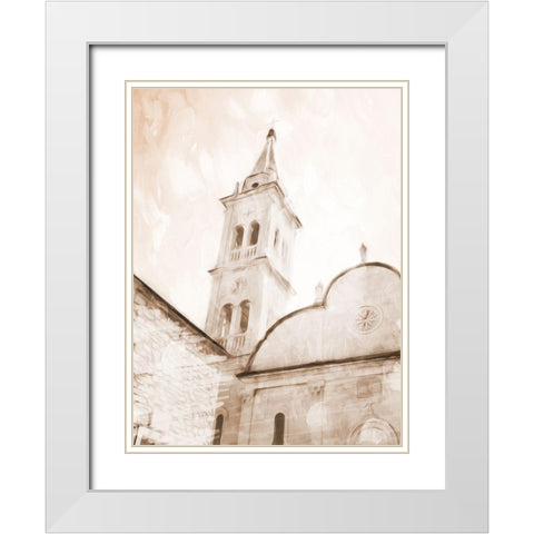Look At The Church Sepia White Modern Wood Framed Art Print with Double Matting by Villa, Mlli