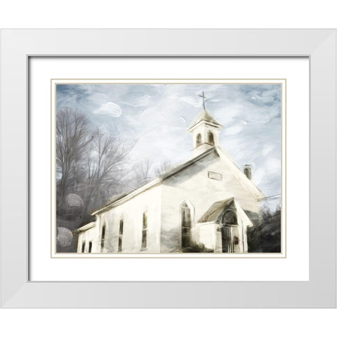 Front Of The Church White Modern Wood Framed Art Print with Double Matting by Villa, Mlli