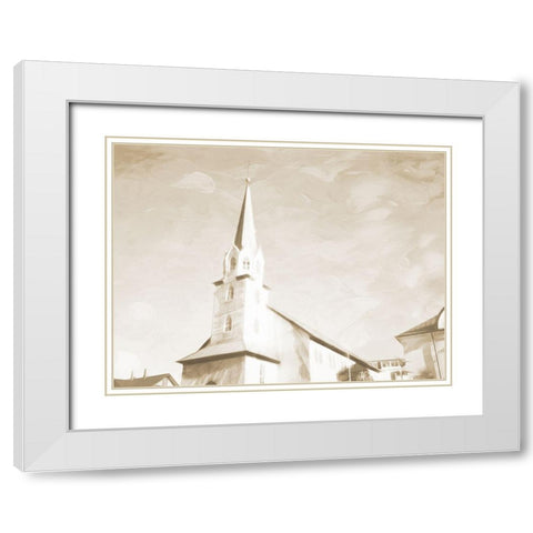 Sepia High Church White Modern Wood Framed Art Print with Double Matting by Villa, Mlli