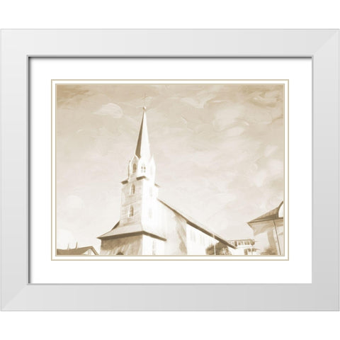 Sepia High Church White Modern Wood Framed Art Print with Double Matting by Villa, Mlli