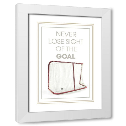 Sight Of Goal White Modern Wood Framed Art Print with Double Matting by Villa, Mlli