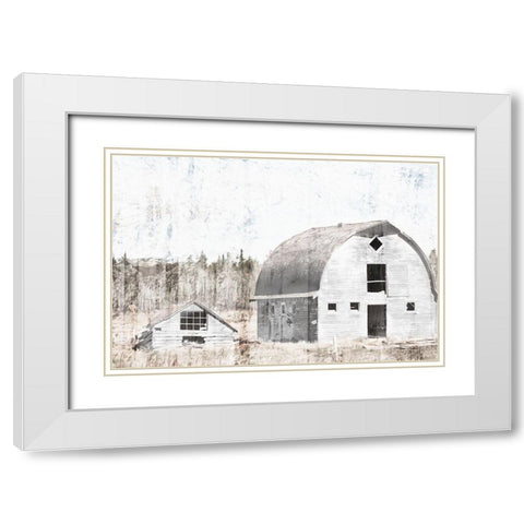 Broken Down White Barn White Modern Wood Framed Art Print with Double Matting by Villa, Mlli