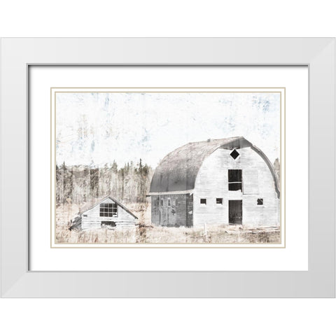 Broken Down White Barn White Modern Wood Framed Art Print with Double Matting by Villa, Mlli