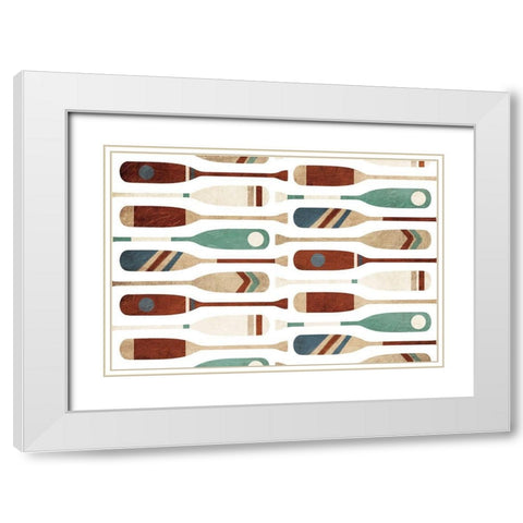 More Oars Turned White Modern Wood Framed Art Print with Double Matting by Villa, Mlli