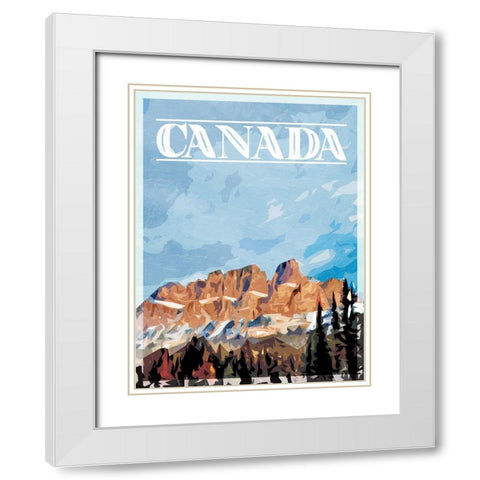 Canada Mountains Mate White Modern Wood Framed Art Print with Double Matting by Villa, Mlli