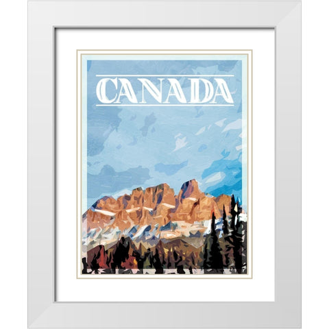 Canada Mountains Mate White Modern Wood Framed Art Print with Double Matting by Villa, Mlli