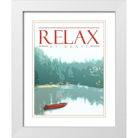 Relax At Banff White Modern Wood Framed Art Print with Double Matting by Villa, Mlli
