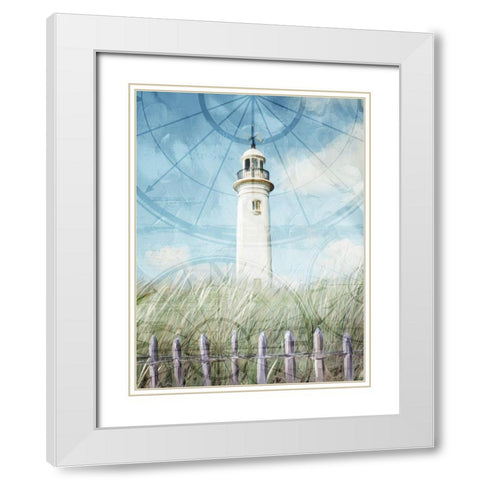 Light House Up On The Hill White Modern Wood Framed Art Print with Double Matting by Villa, Mlli