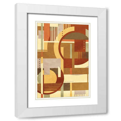 Geo Puzzle Cream White Modern Wood Framed Art Print with Double Matting by Villa, Mlli