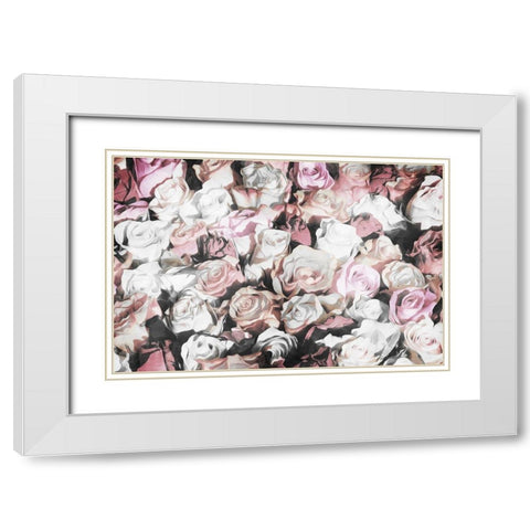 Flowers Together White Modern Wood Framed Art Print with Double Matting by Villa, Mlli