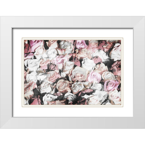 Flowers Together White Modern Wood Framed Art Print with Double Matting by Villa, Mlli