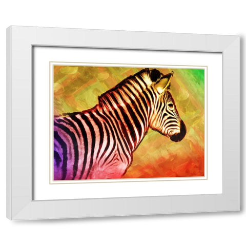 Bright Zebra White Modern Wood Framed Art Print with Double Matting by Villa, Mlli