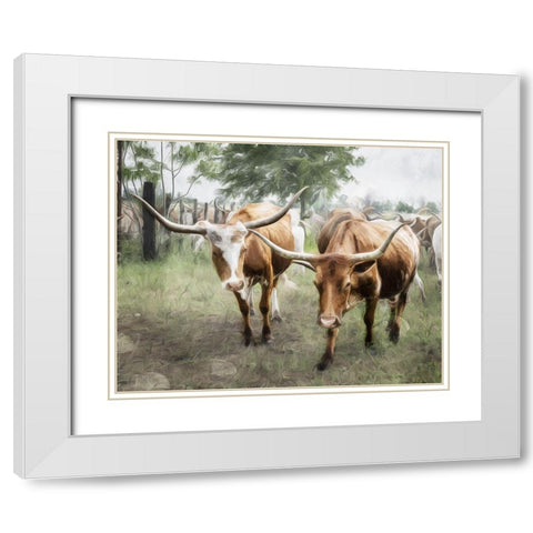 We Roam Together White Modern Wood Framed Art Print with Double Matting by Villa, Milli