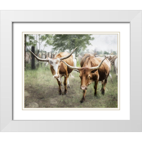 We Roam Together White Modern Wood Framed Art Print with Double Matting by Villa, Milli