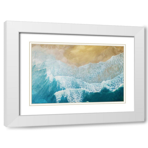 Out On The Beach White Modern Wood Framed Art Print with Double Matting by Villa, Milli