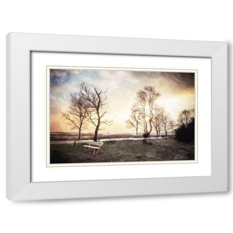 Off The Bench White Modern Wood Framed Art Print with Double Matting by Villa, Milli