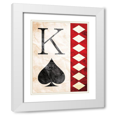 King Of Spades White Modern Wood Framed Art Print with Double Matting by Villa, Mlli