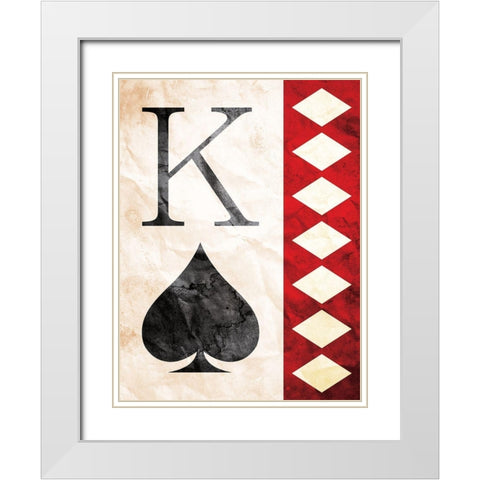 King Of Spades White Modern Wood Framed Art Print with Double Matting by Villa, Mlli