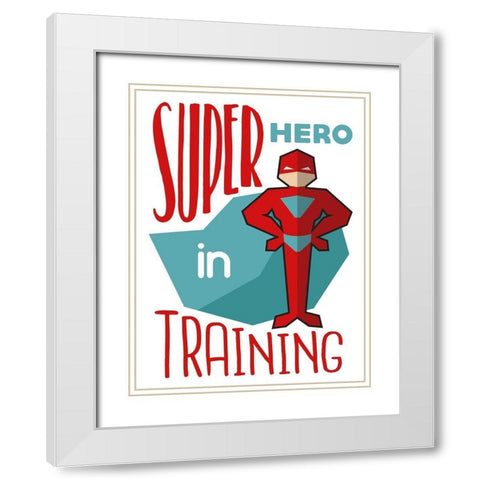 Super Hero White Modern Wood Framed Art Print with Double Matting by Villa, Milli