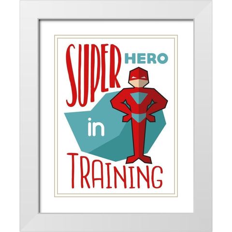 Super Hero White Modern Wood Framed Art Print with Double Matting by Villa, Milli