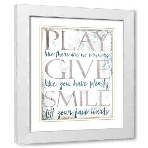 Play Give White Modern Wood Framed Art Print with Double Matting by Villa, Mlli