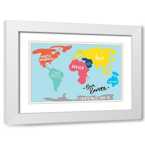 Our Earth White Modern Wood Framed Art Print with Double Matting by Villa, Mlli
