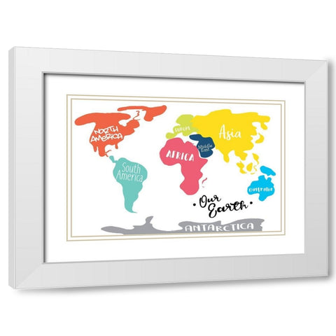 Our Earth Too White Modern Wood Framed Art Print with Double Matting by Villa, Mlli
