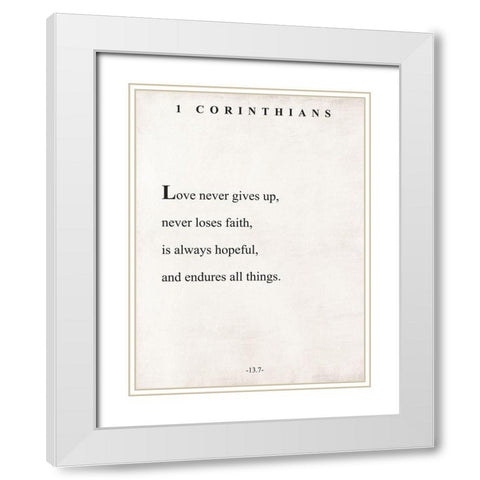 Corinthians Book Page White Modern Wood Framed Art Print with Double Matting by Villa, Mlli