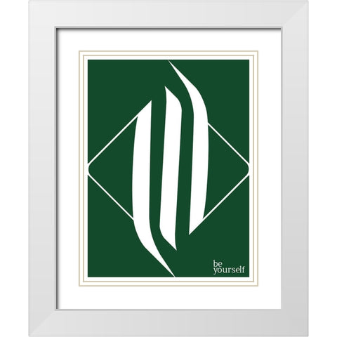 Be Yourself White Modern Wood Framed Art Print with Double Matting by Villa, Mlli