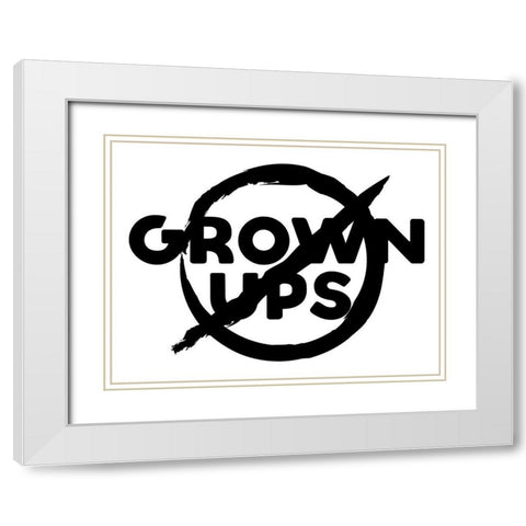 Grown Ups White Modern Wood Framed Art Print with Double Matting by Villa, Mlli