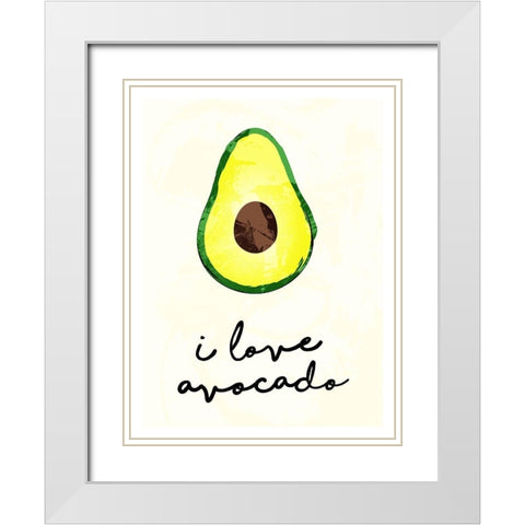 I Love Avocado White Modern Wood Framed Art Print with Double Matting by Villa, Mlli