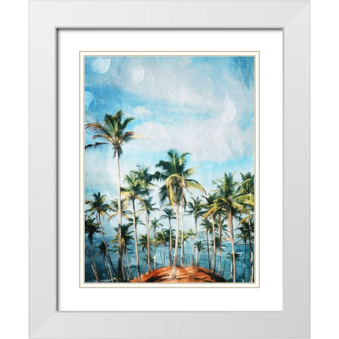 Beach Palm Out White Modern Wood Framed Art Print with Double Matting by Villa, Mlli