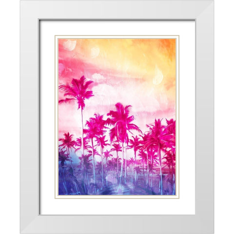Beach Palm Out Brights White Modern Wood Framed Art Print with Double Matting by Villa, Mlli